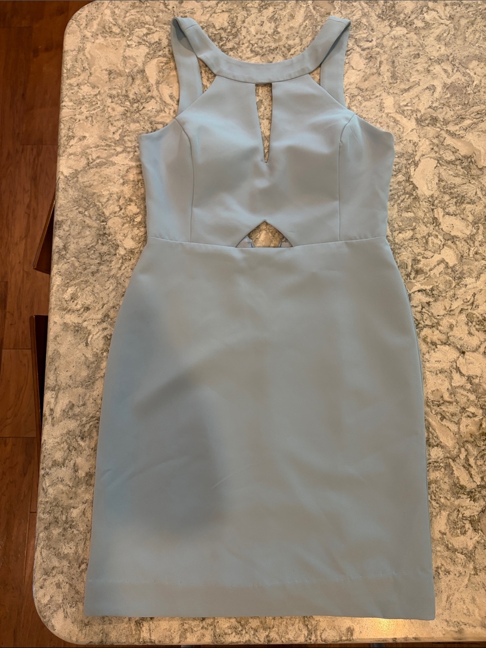 Gorgeous Cocktail Dress Laundry By Shelli Segal Light Blue Sleeveless w/Cutouts